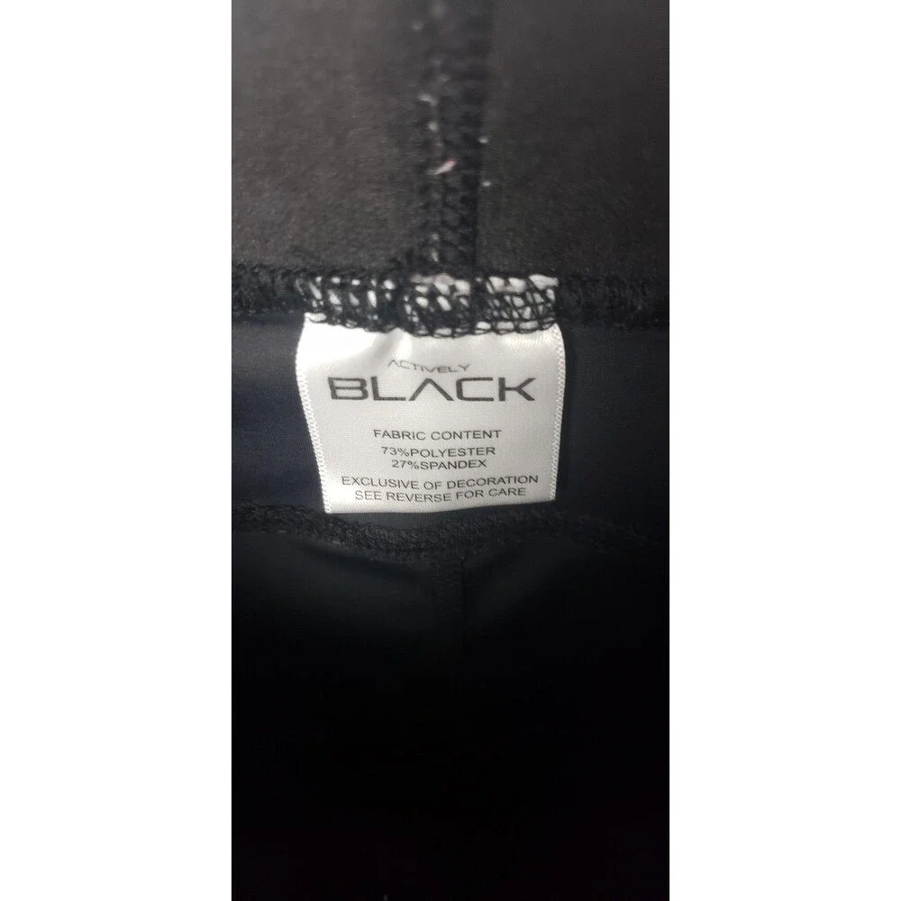 Actively Black Compression‎ Shorts Womens L Black Zip Pockets Performance
